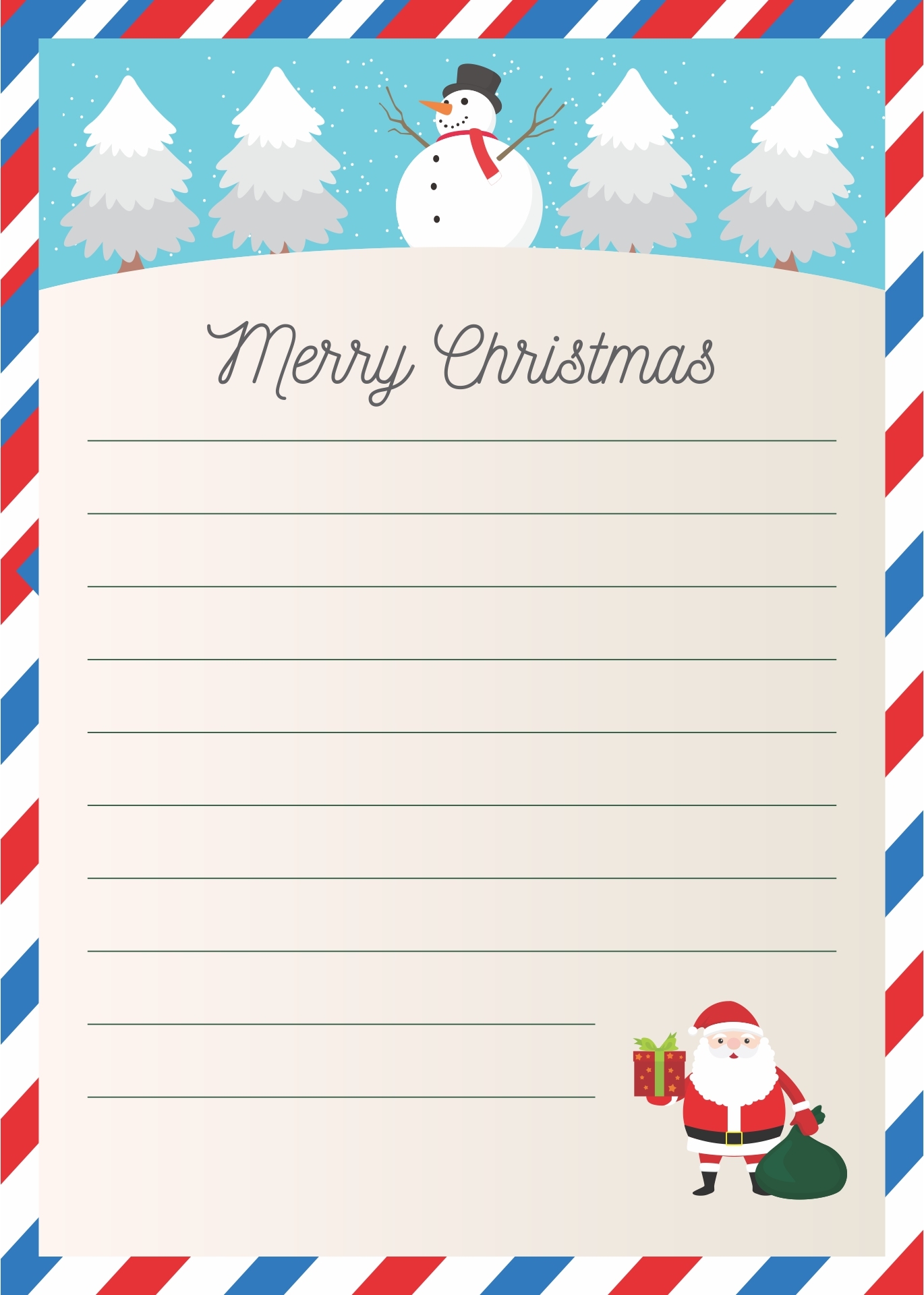 Free Printable Christmas Letter Templates Printable Calendars AT A GLANCE