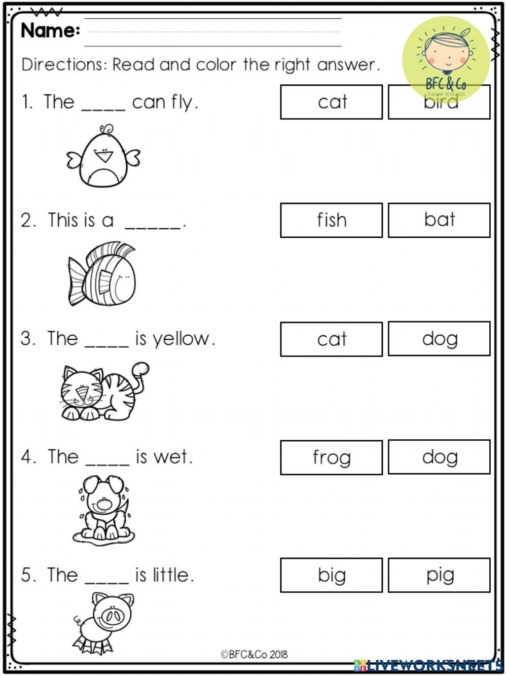 11 822 Kindergarten English ESL Worksheets Pdf Doc Worksheets Library