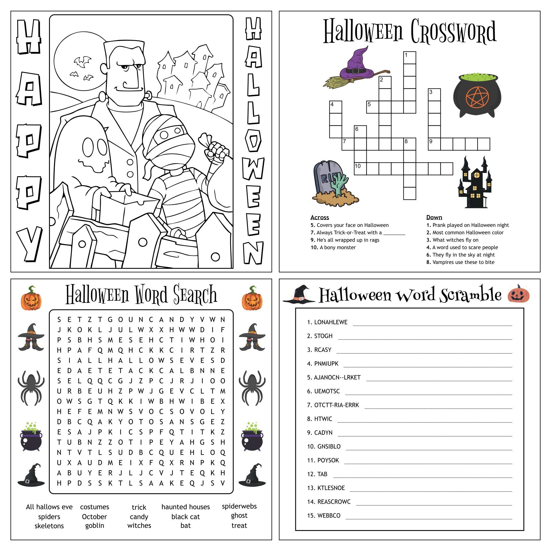 15 Best Free Printable Halloween Activity Pages PDF For Free At