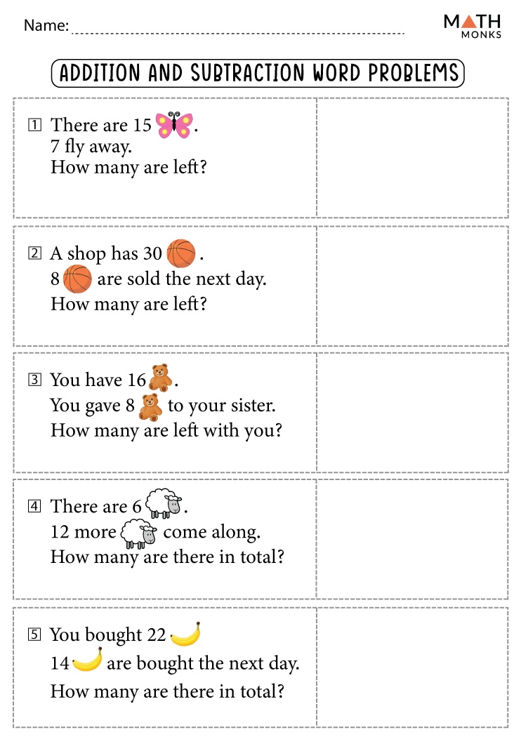 1st Grade Addition Word Problems Word Problems Math Word 