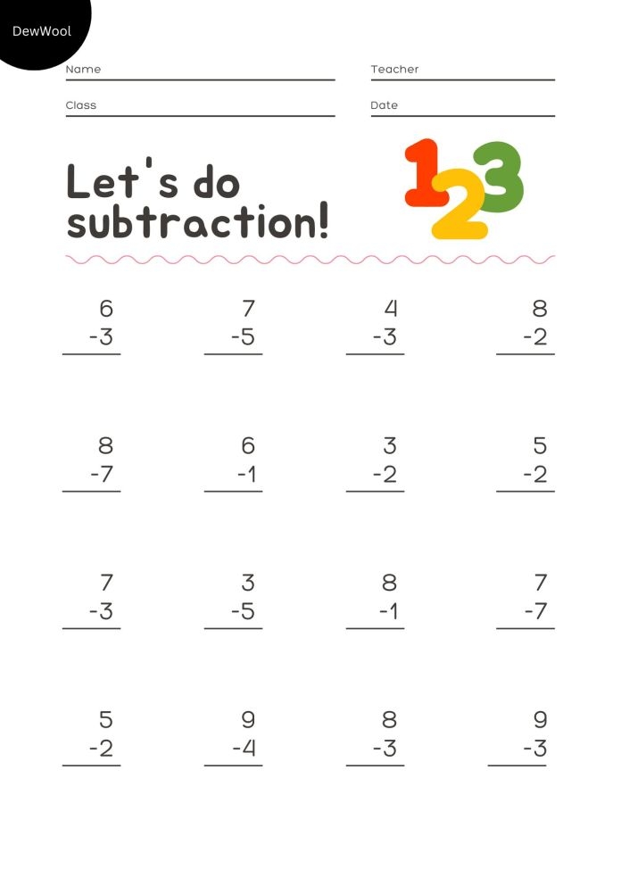 1st Grade Subtraction Worksheets Fun And Engaging Math Practice For Kids