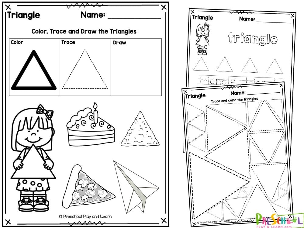 20 Free Preschool Triangle Worksheets Printables SupplyMe 