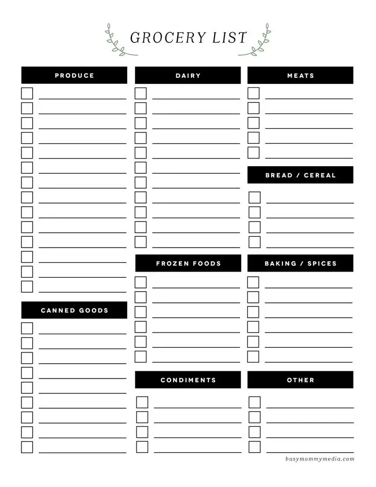 28 Free Printable Grocery List Templates Kitty Baby Love