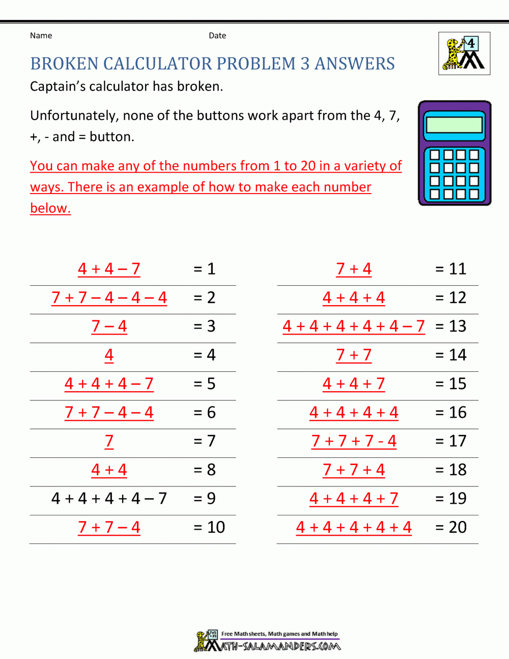 4th Grade Math Problems