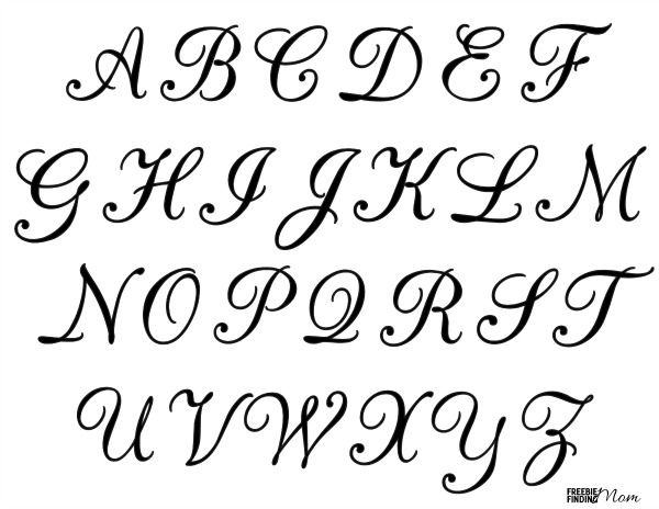 5 Free Printable Alphabet Calligraphy Letters Freebie Finding Mom