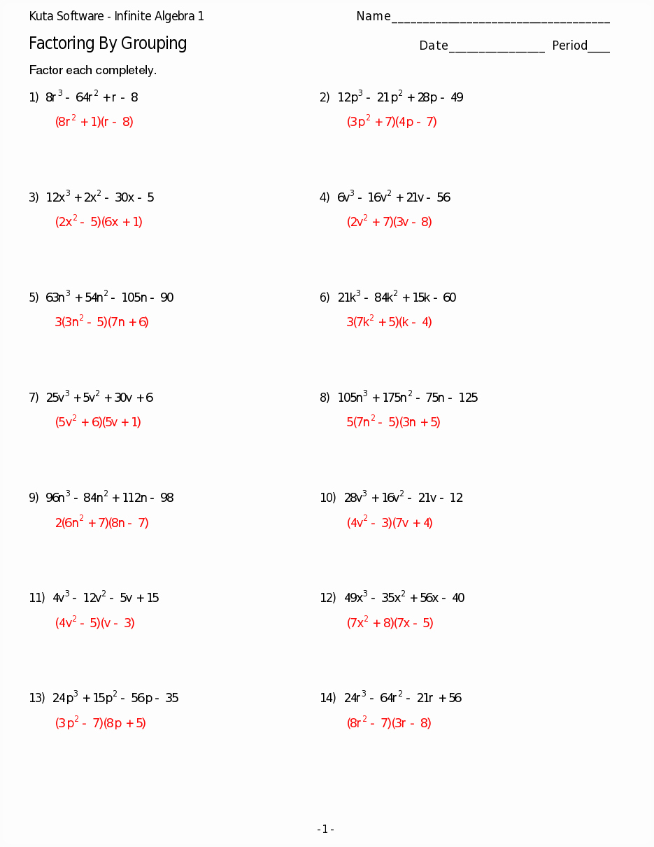 50 Factoring Polynomials By Grouping Worksheet 50 Factoring Polynomials By Grouping Worksheet