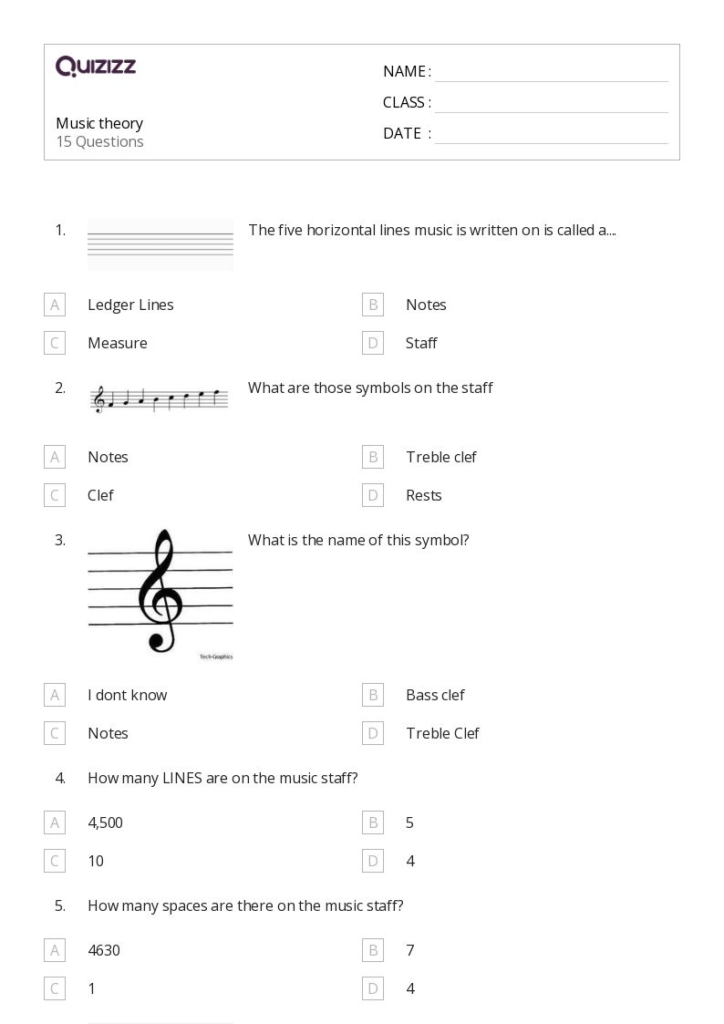 50 Music Worksheets For 3rd Class On Quizizz Free Printable 