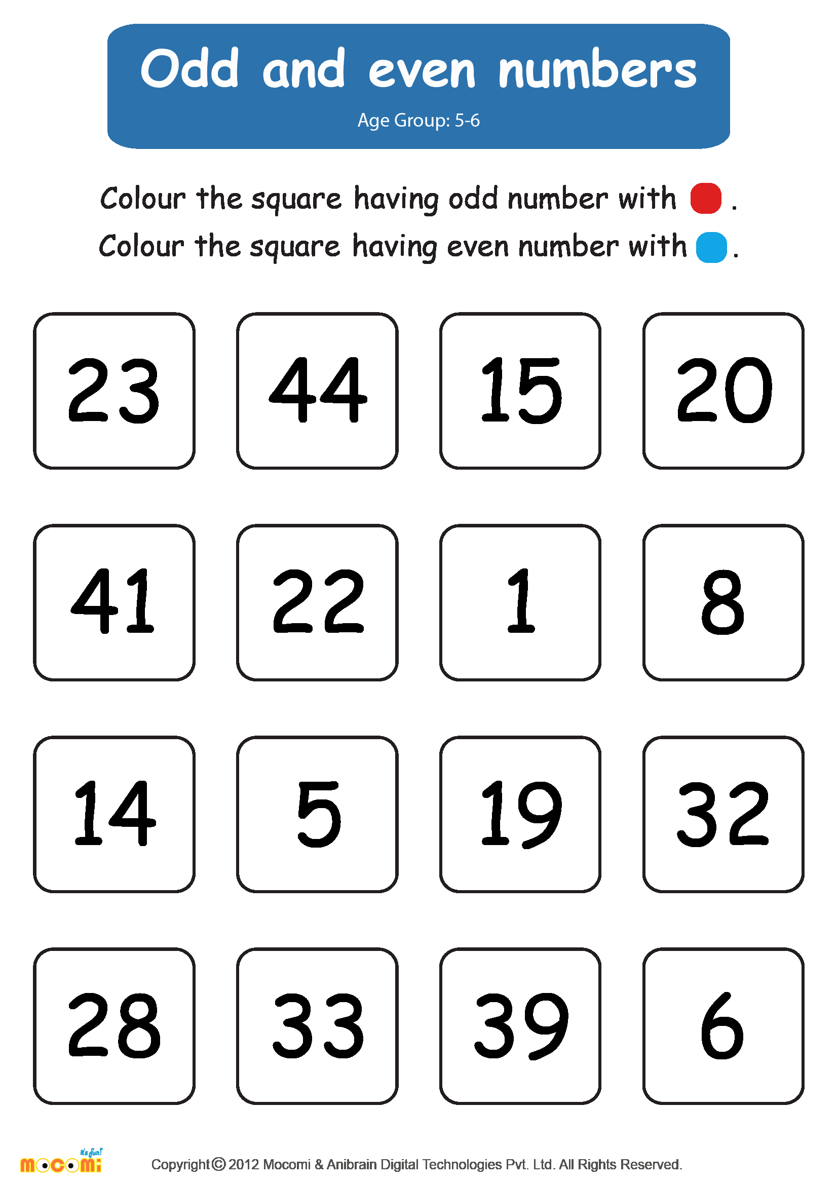 50 Odd And Even Numbers Worksheet