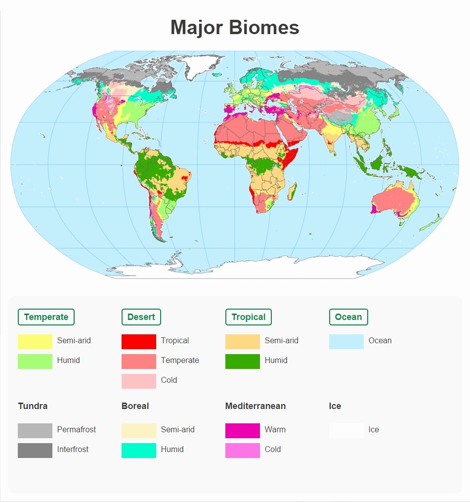 Biome Map Coloring Worksheet - Download Free Printable Templates