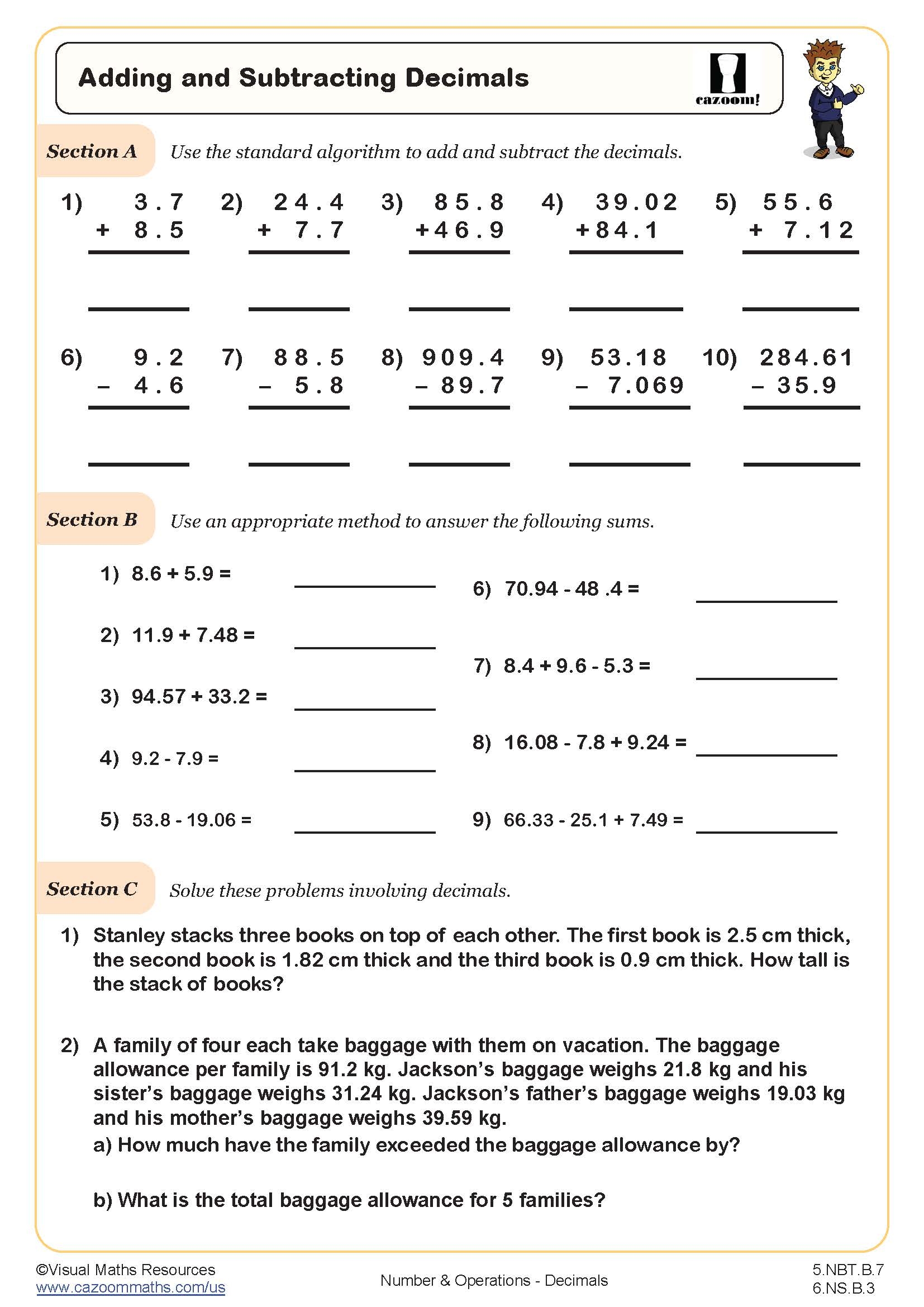 5th Grade Math Worksheets PDF Printable PDF Worksheets Worksheets 