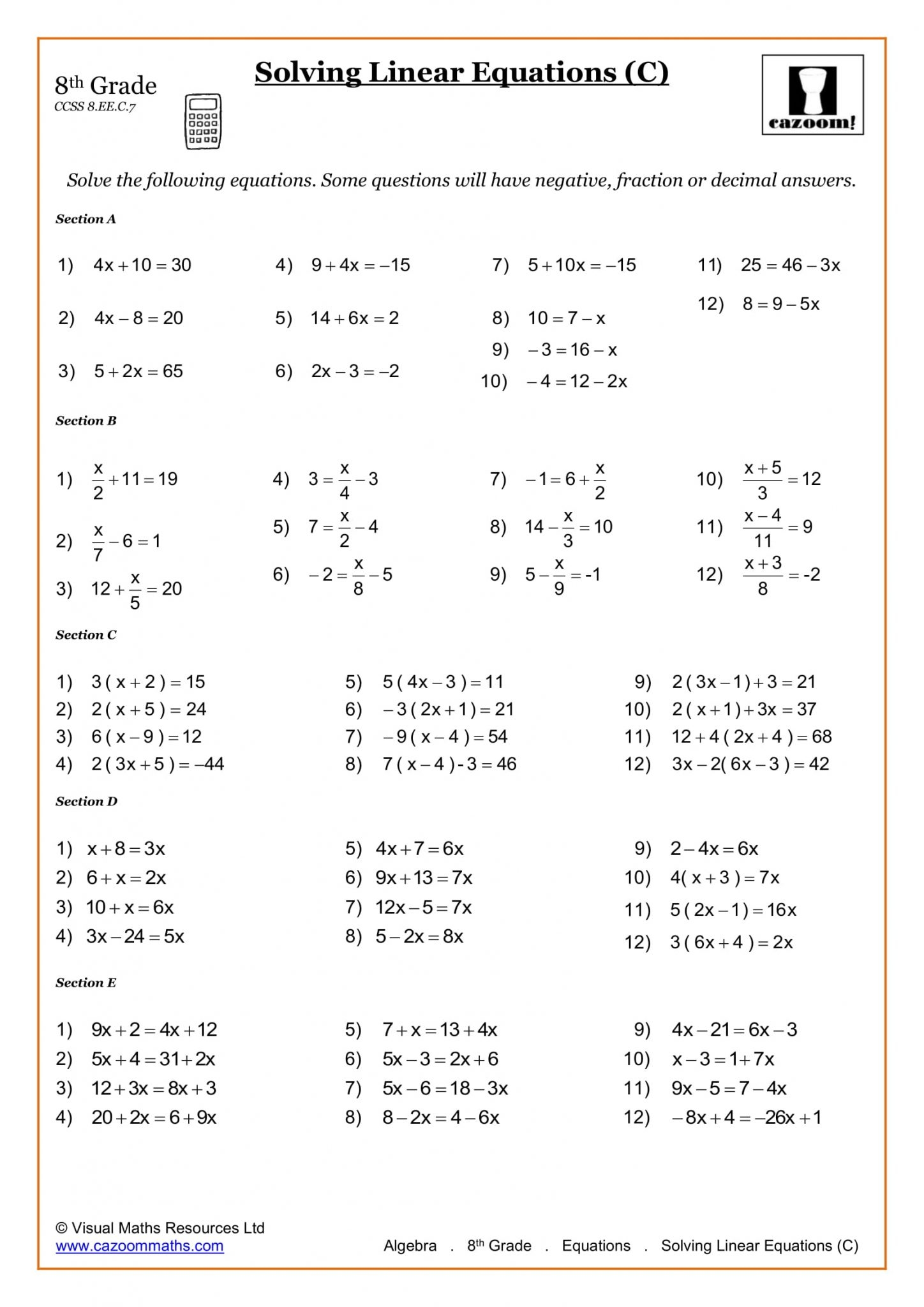 8th Grade Math Worksheets Printable PDF Worksheets Times Tables 