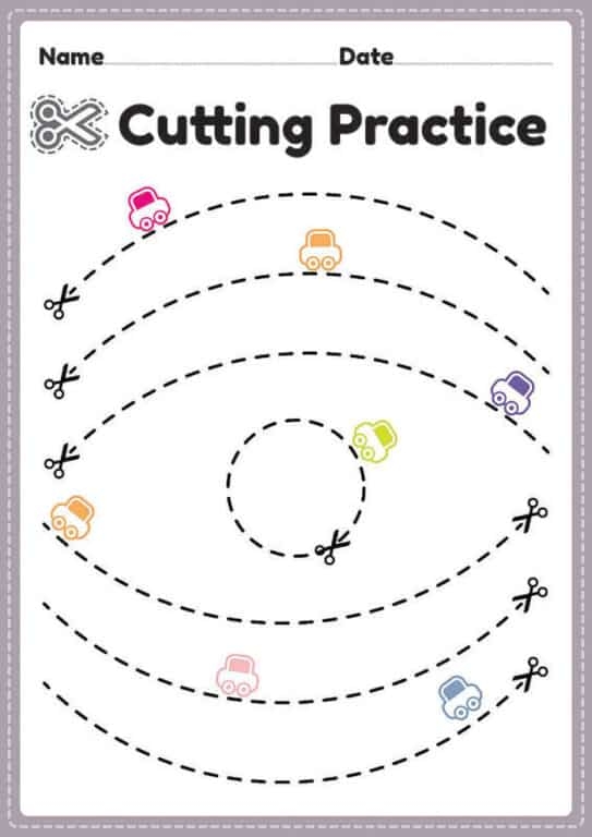 9 Easy Scissor Skills Printable Worksheets For Preschool A Crafty Life