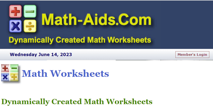 A Math Enthusiasts Dream Math Aids Amp Educational Worksheets 