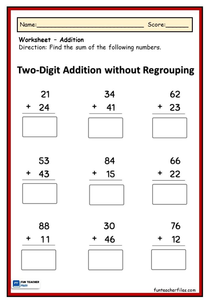 Adding With Regrouping - Download Free Printable Templates
