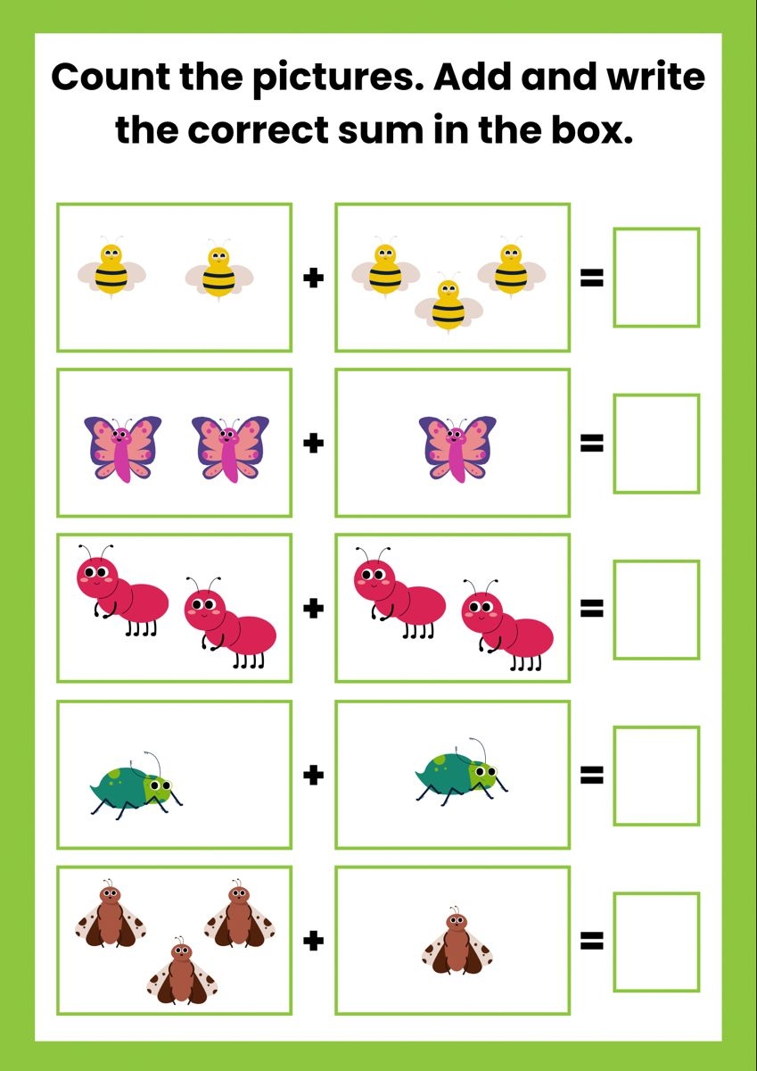 Addition Practice Worksheets For Kids