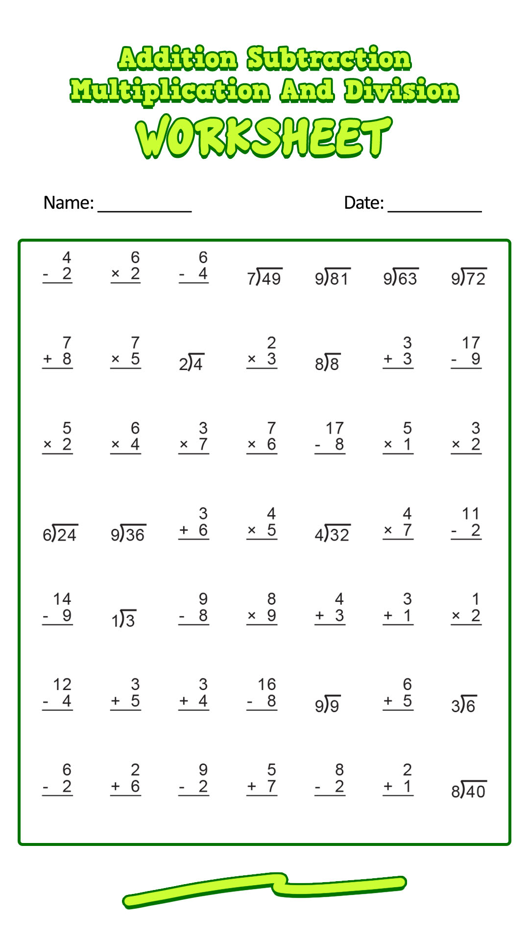Addition Subtraction Multiplication Worksheets Pdf AdditionWorksheets Addition Subtraction Multiplication Worksheets Pdf AdditionWorksheets