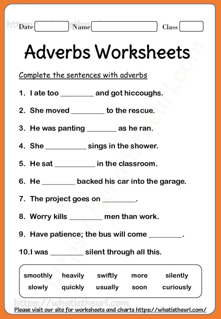 Adverb Worksheets For 5th Grade Worksheets For Kindergarten