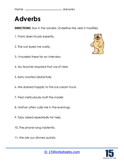 Adverbs Worksheets 15 Worksheets Worksheets Library