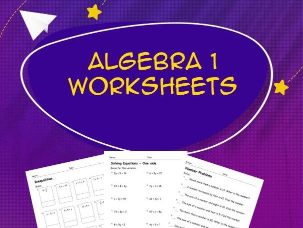Algebra Equations set 1 Worksheet Worksheets Library