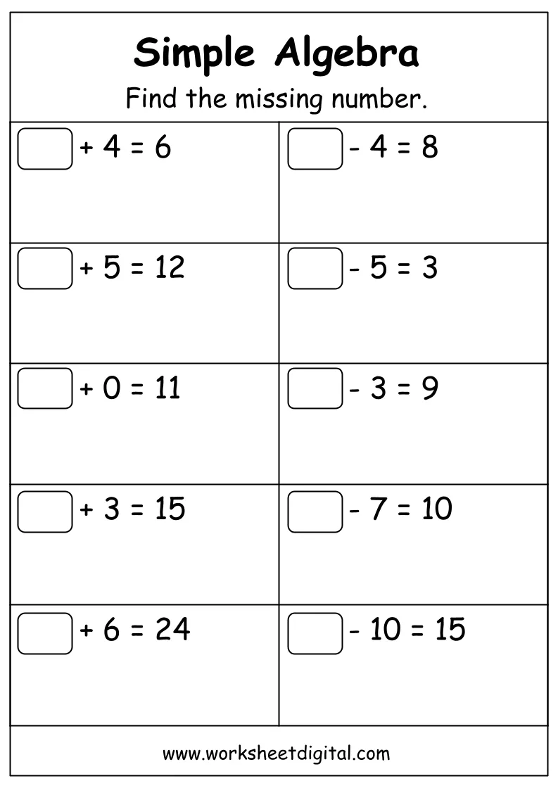 Algebra Worksheets Worksheet Digital Worksheets Library