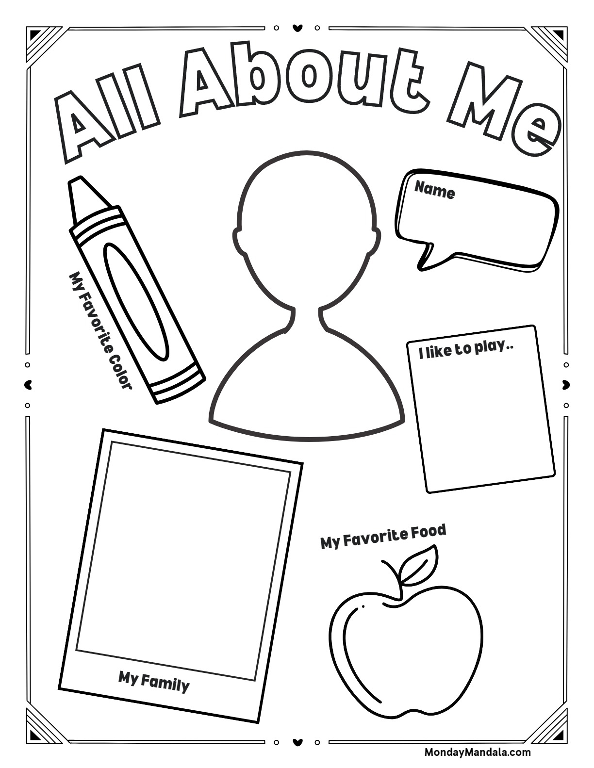 All About Me Worksheet Pack Positional Words Kindergarten All
