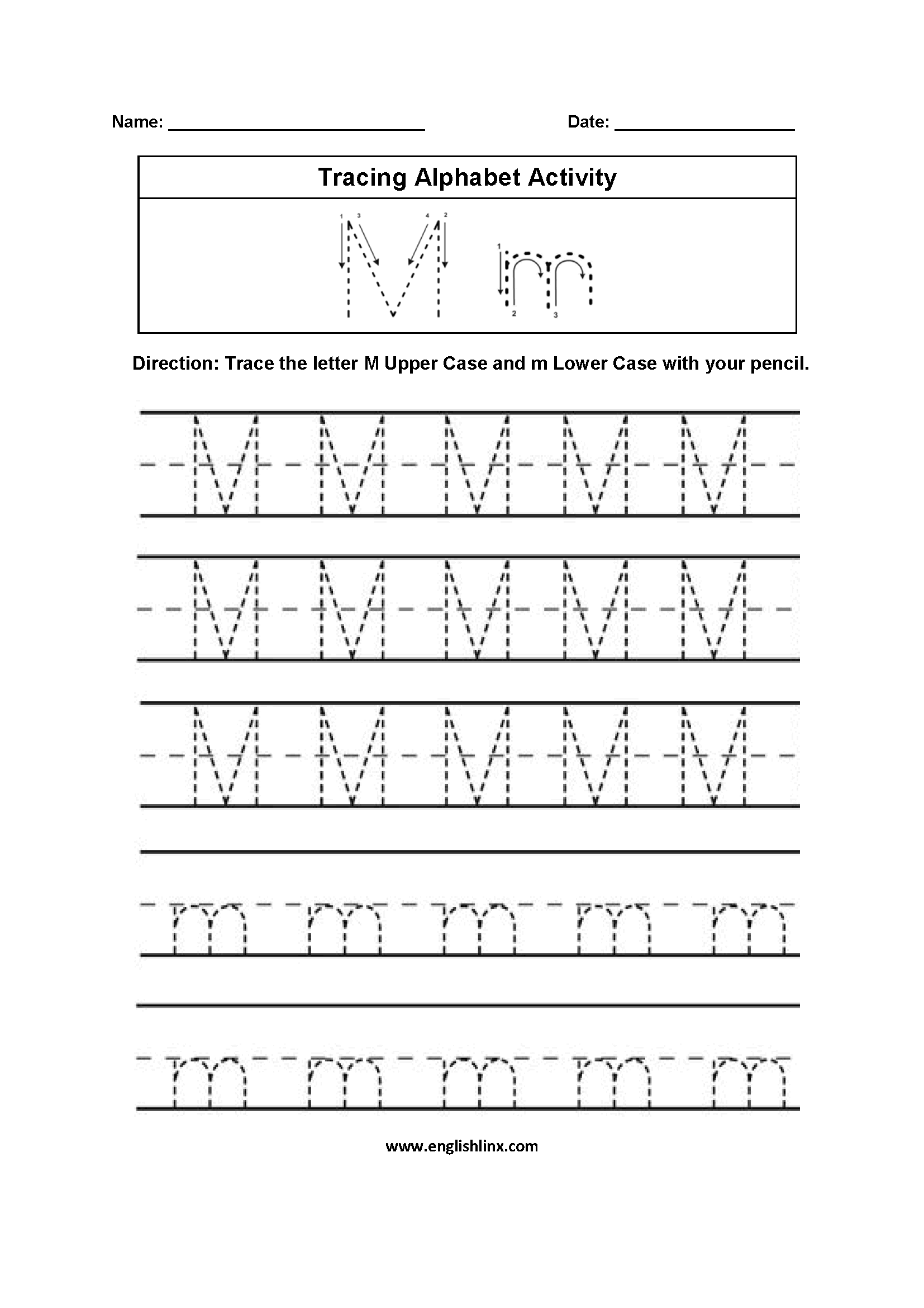 Alphabet Worksheets Tracing Alphabet Worksheets