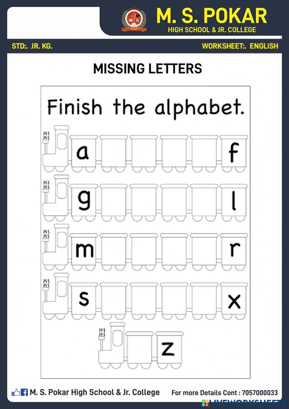 Alphabets Interactive Worksheet For JR kg Live Worksheets 