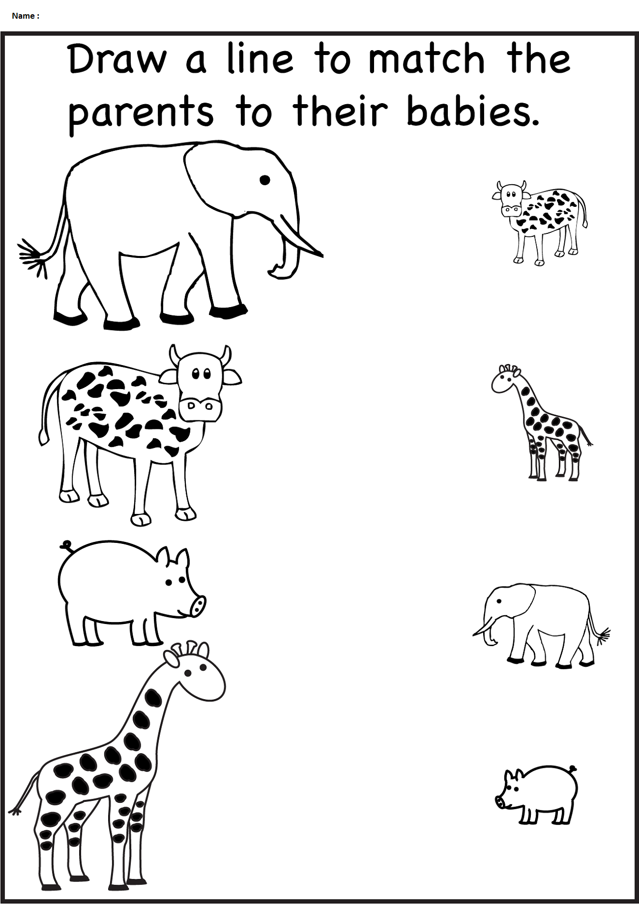 Animal Worksheet For Nursery Class Learning Printable