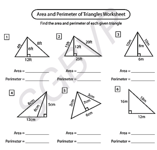 Area And Perimeter Of Triangles Worksheet StudyX Worksheets Library