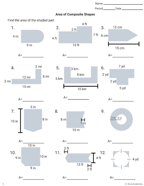 Area Perimeter Of Composite Figures Worksheet By Math In The 