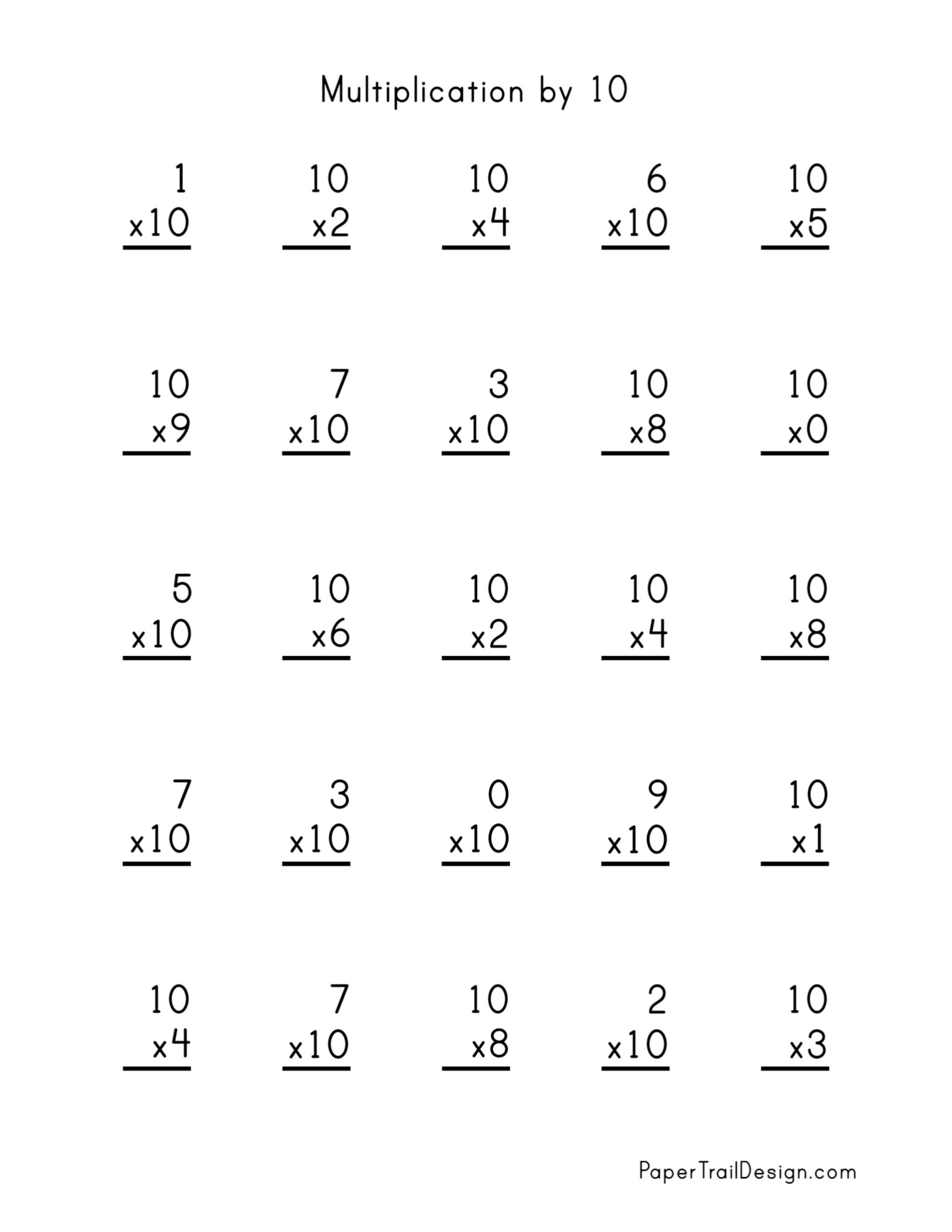 Basic Multiplication Facts Worksheets Printable Worksheets