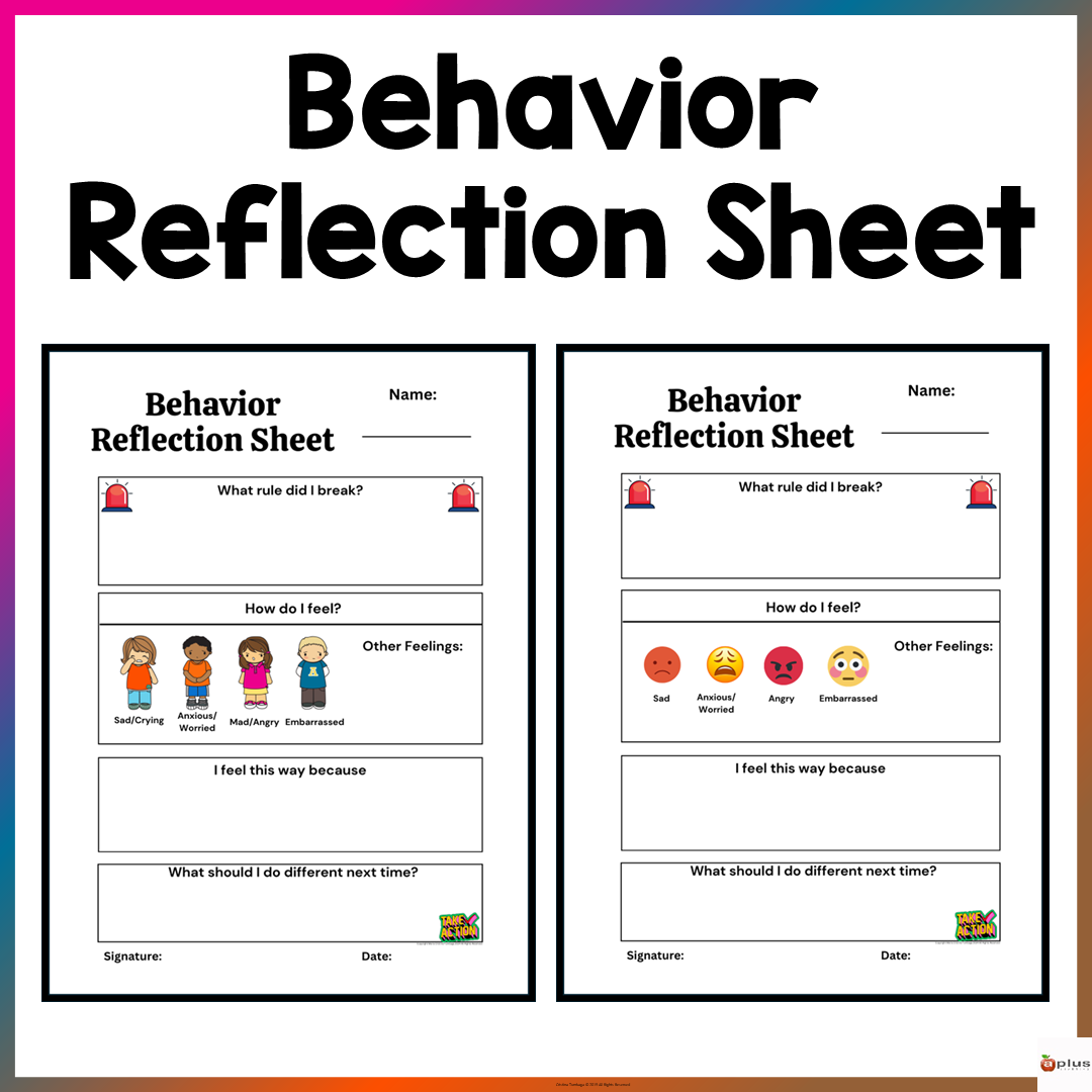 Behavior Reflection Sheet Made By Teachers