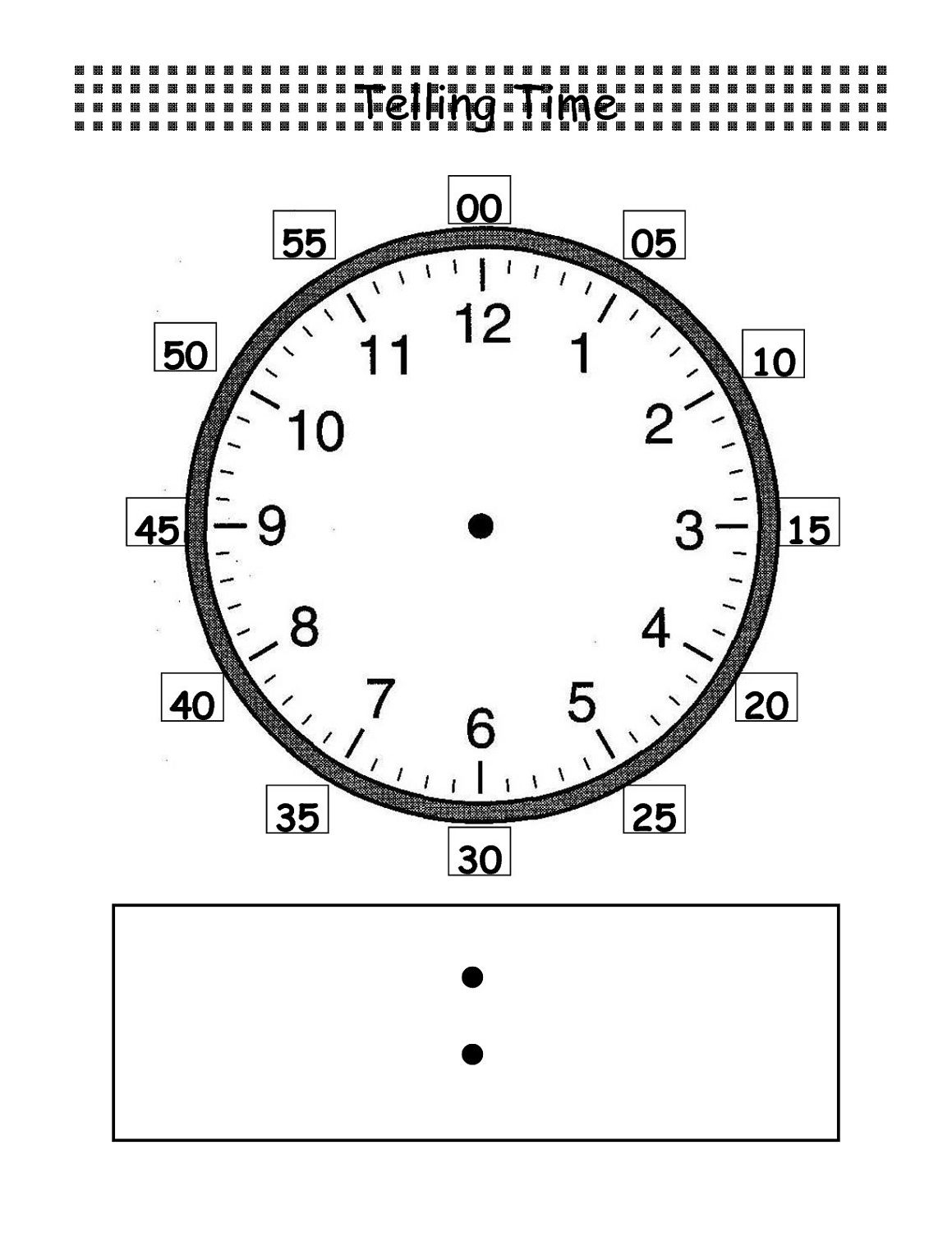 Blank Digital Clock Worksheet