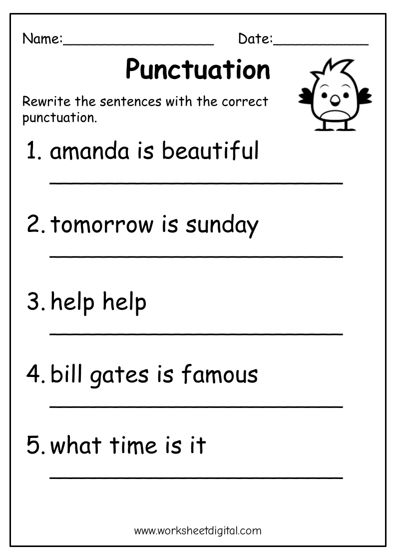 Boundary Punctuation Worksheets Free Printables Worksheets Library