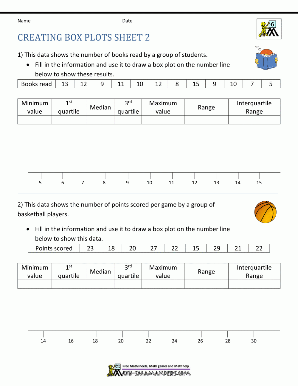 Box And Whisker Worksheet 9 pdf Worksheets Library