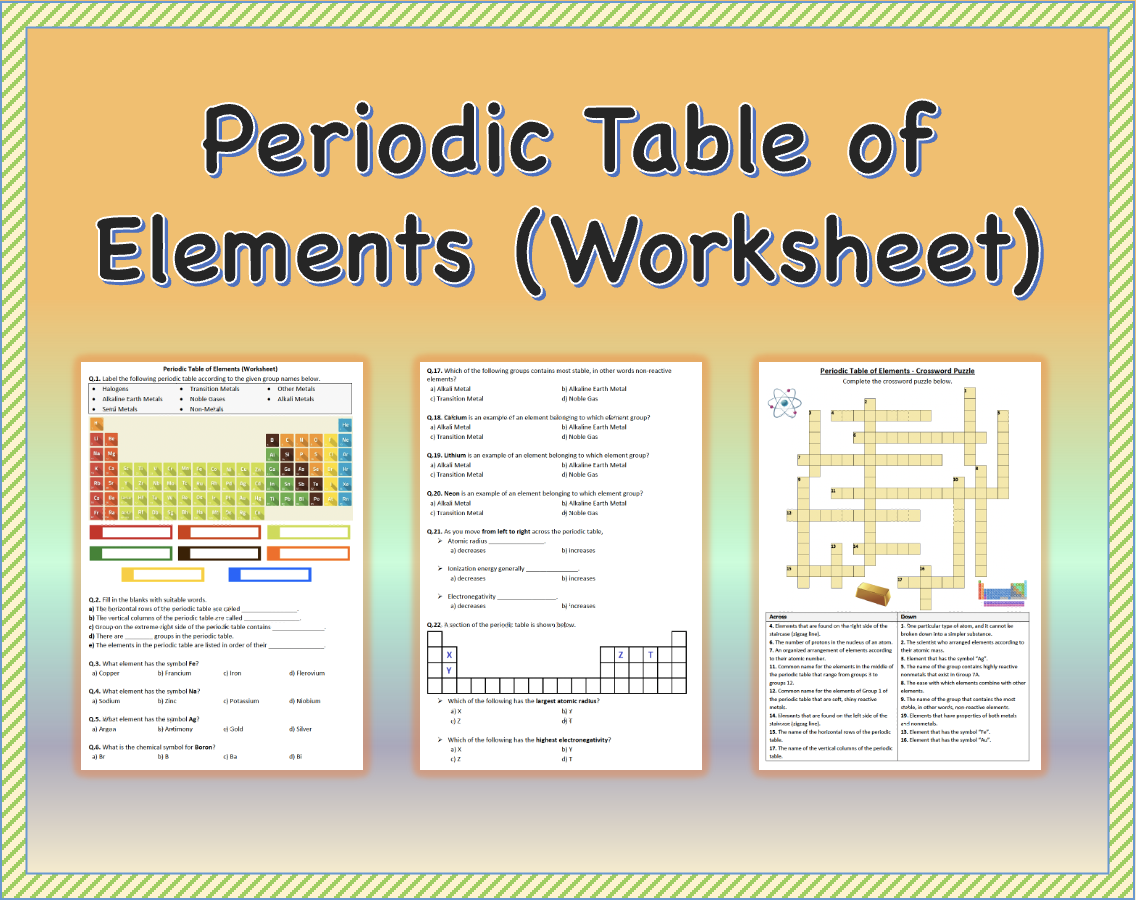 Brainpop Periodic Table Of Elements Worksheet Answer Key Fill 