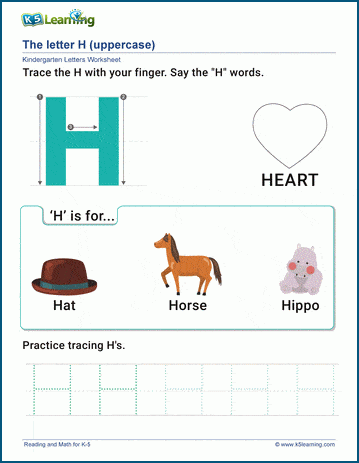 Catholic Alphabet Letter H Worksheet Preschool Kindergarten 
