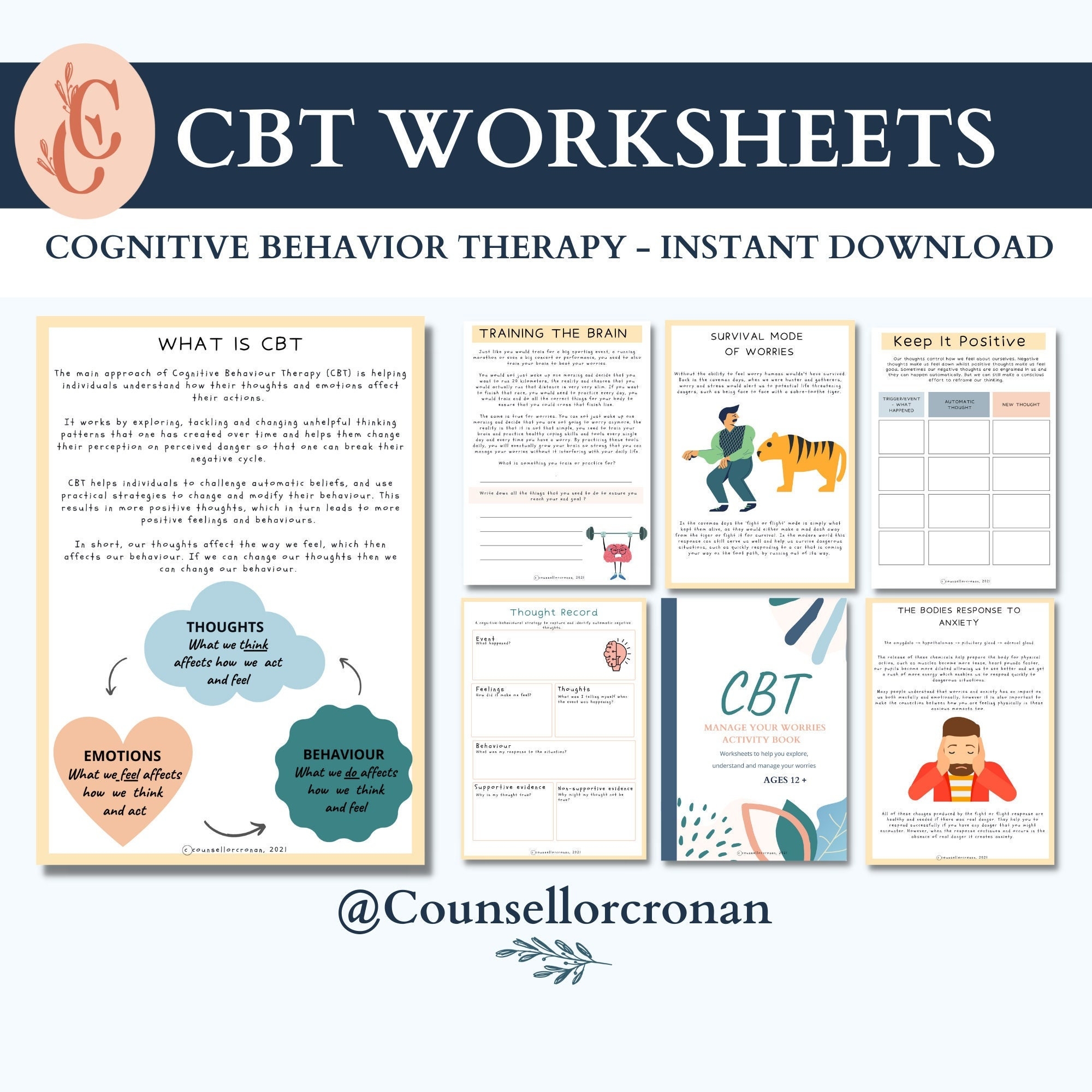 CBT Anxiety Worksheet Example Free PDF Download Worksheets Library