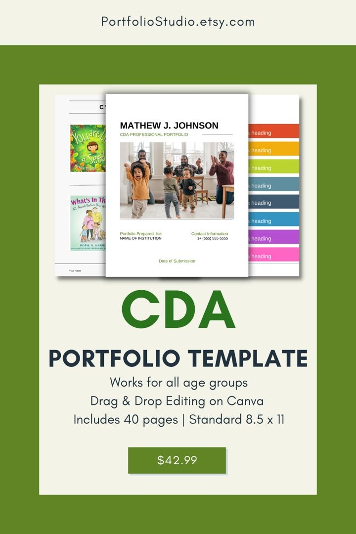 CDA Professional Portfolio Template Canva Portfolio Template 