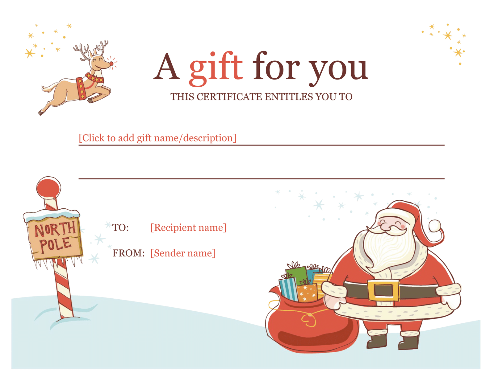 Christmas Gift Certificate Template Free Printable Template