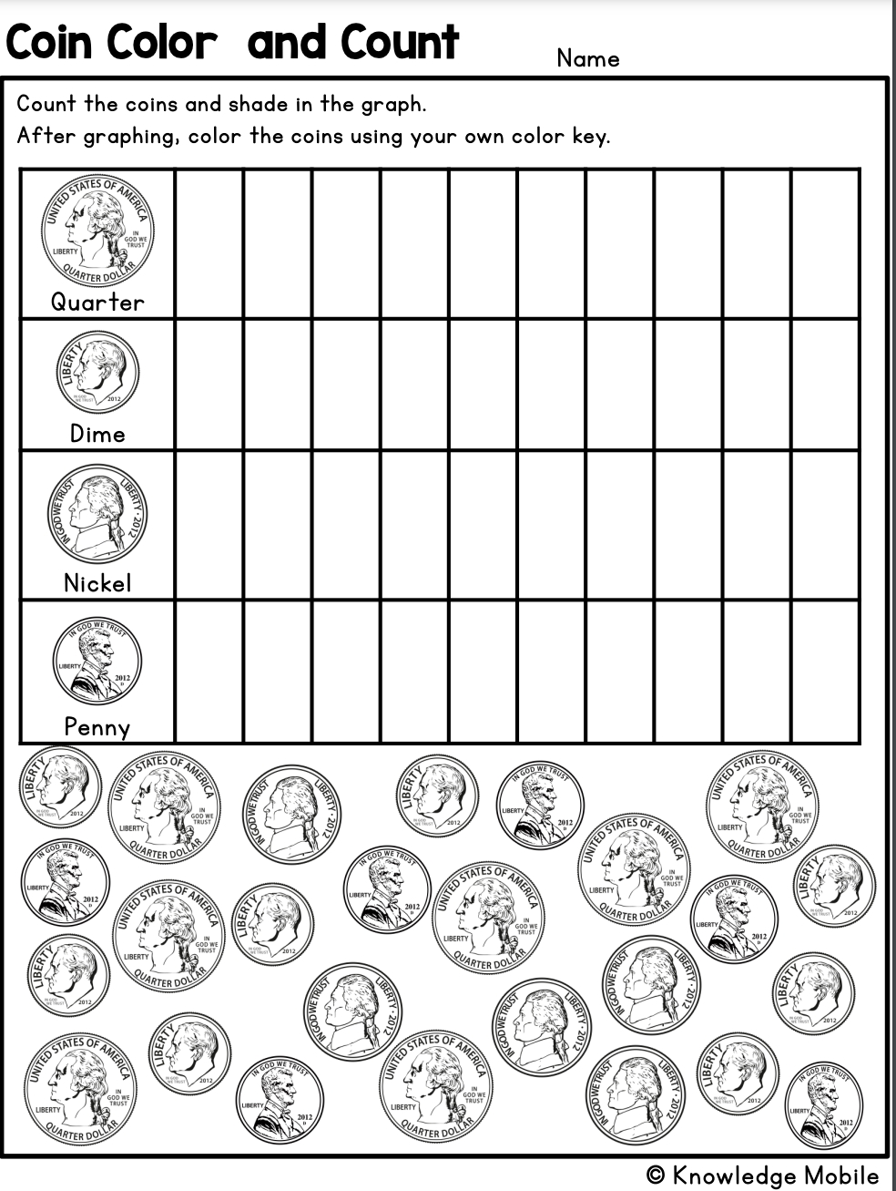 Coin Color And Count Worksheets Library
