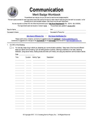 Communications Merit Badge Worksheet Worksheets Library