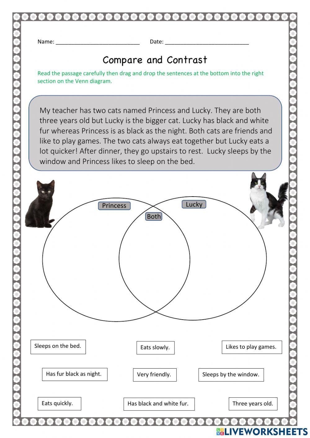 Compare And Contrast Texts K5 Learning Worksheets Library