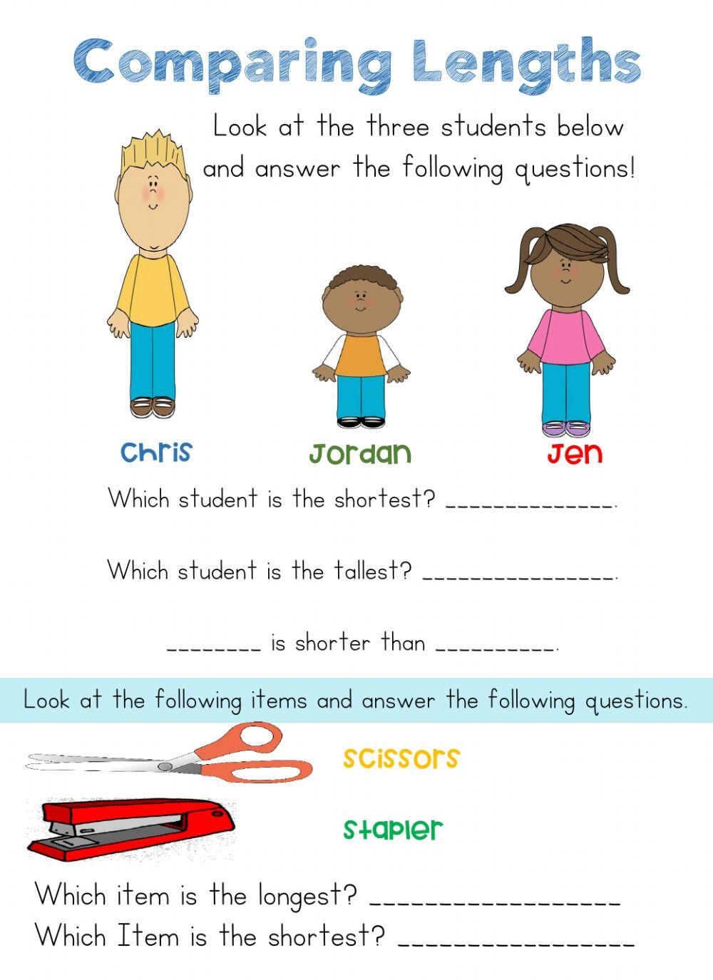 Comparing Length Math Worksheets SplashLearn Worksheets Library