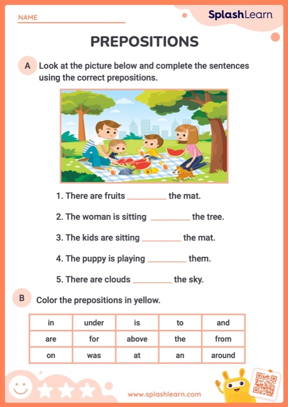 Complete The Sentences Using Prepositions ELA Worksheets
