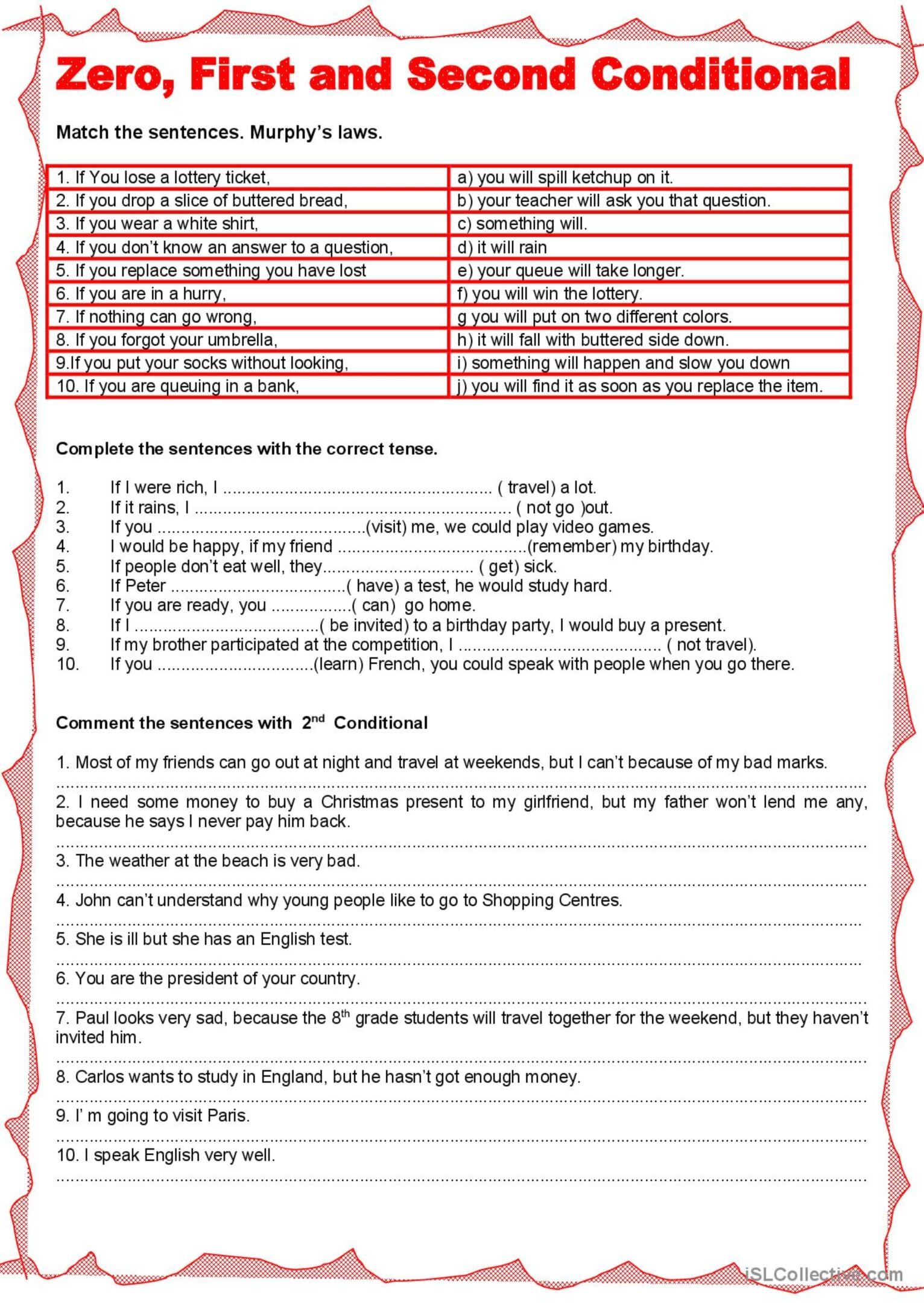 Conditionals Worksheet