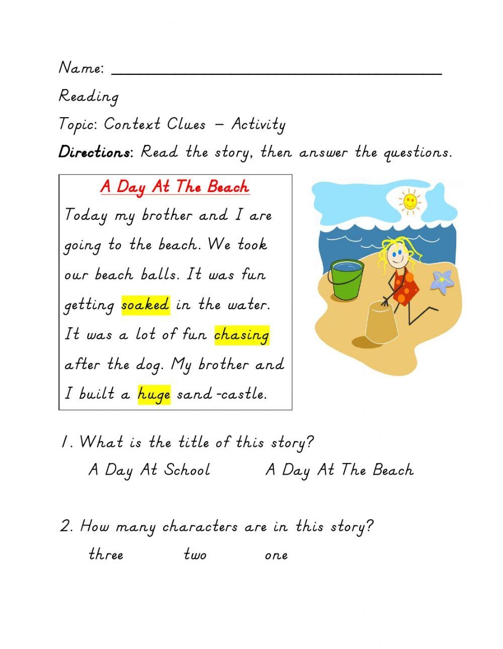 Context Clues HL Worksheet Live Worksheets Worksheets Library