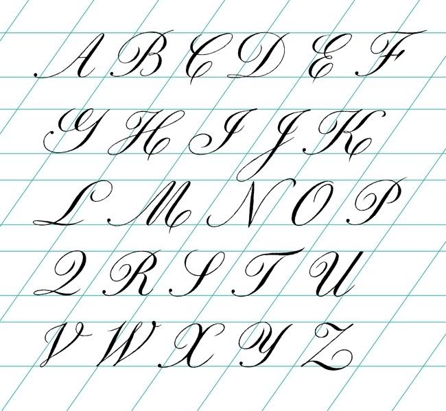 Copperplate Calligraphy Alphabet Practice Sheets Worksheets Samples