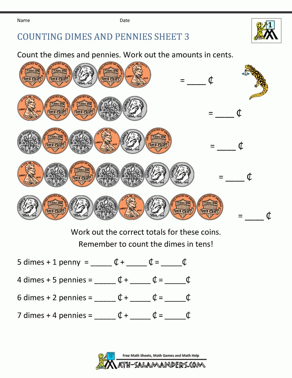 Counting Money Worksheets 1st Grade Worksheets Library