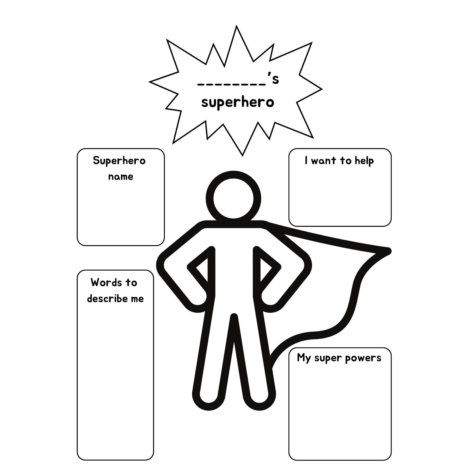 Create Your Own Superhero Worksheet What Are Your Superpowers 